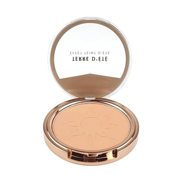 Poudre soleil maquillage, poudrier teint bronzé couleur tomette, 12 gr