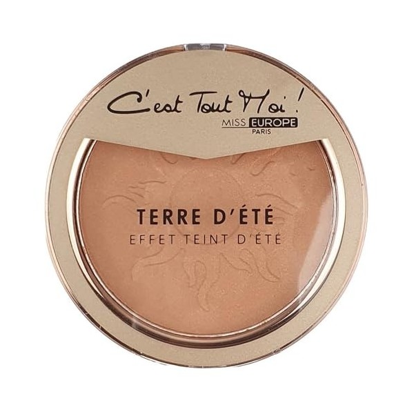 Poudre soleil maquillage, poudrier teint bronzé couleur tomette, 12 gr