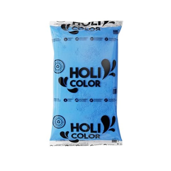 France Effect - Sachet de Poudre Holi 1Kg - Couleur Naturelle, 100% Non Toxique, Idéal pour Color Run, Séances Photos Bleu 