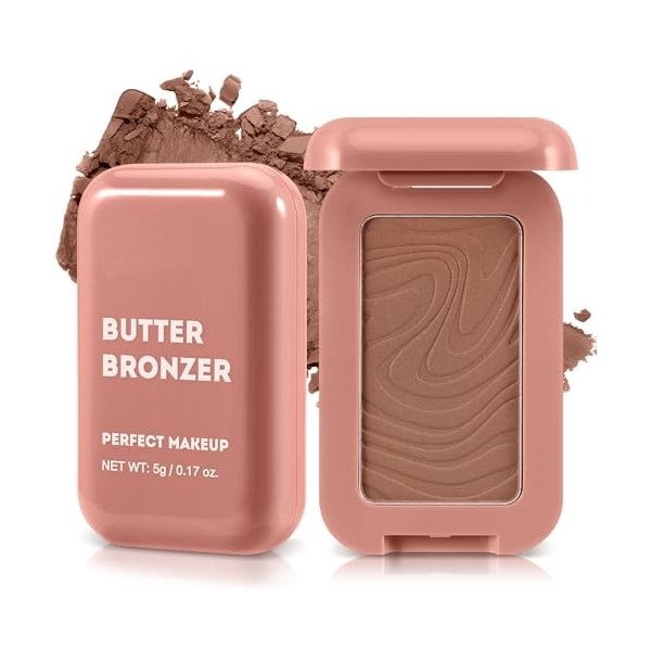 Boobeen Poudre Bronzante Matte et Douce, Palette de Poudre de Contour pour le Visage, Poudre Bronzante, Blush Naturel, Poudre