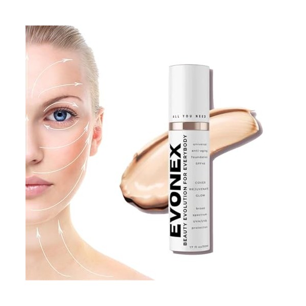 Evonex Age Defying Makeup, Evonex Age Defy Foundation, Crème hydratante teintée anti-âge, Sérum fond de teint pour femme, Tei