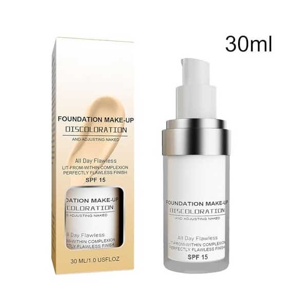 Fond de teint changeant de couleur | Fond de teint pour peau mature à changement couleur | Fond de Teint Liquide Mat SPF15 | 