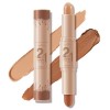 Boobeen Crayon Correcteur de Teint Contour - Crayon bronzant et éclaircissant à double extrémité pour modeler le visage, écla