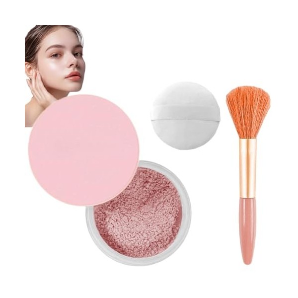 Allaura Beauty Poudre de fixation rose, poudre de fixation pour flou, poudre de fixation libre, poudre de cuisson libre pour 