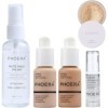 Glamza Phoera Foundation Set de maquillage complet Inclut Fond de Teint Mat Nude & Buff Beige 30ml, Base Visage 6ml, Poudre F