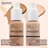 Glamza Phoera Foundation Set de maquillage complet Inclut Fond de Teint Mat Nude & Buff Beige 30ml, Base Visage 6ml, Poudre F