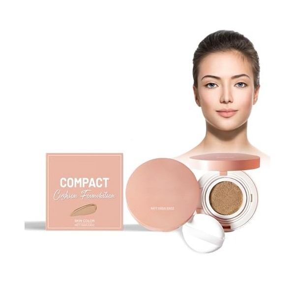 Moist Air Cushion Cream Maquillage De Fond De Teint Pour Le Visage Léger, Couverture Naturelle Fond De Teint Coussin Brillant