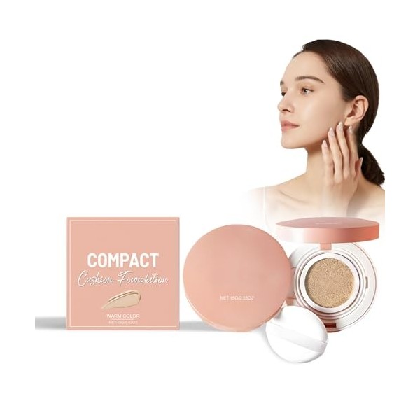 Moist Air Cushion Cream Maquillage De Fond De Teint Pour Le Visage Léger, Couverture Naturelle Fond De Teint Coussin Brillant