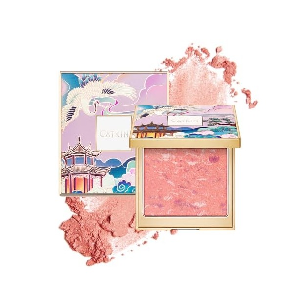 CATKIN Blush Maquillage, Fard a Joue Poudre, Blush Poudre Compact, Naturel, Résistant, Fini Mat, Tenue Longue Durée