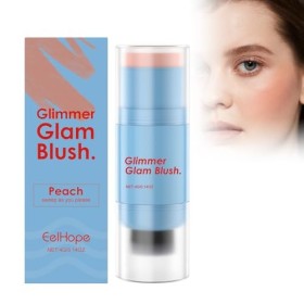 Blush Stick, Bâton De Fard À Joues À Double, Bâton De Fard À Joues Crème Avec Pinceau, Longue Tenue Blush Stick, Blush Léger 