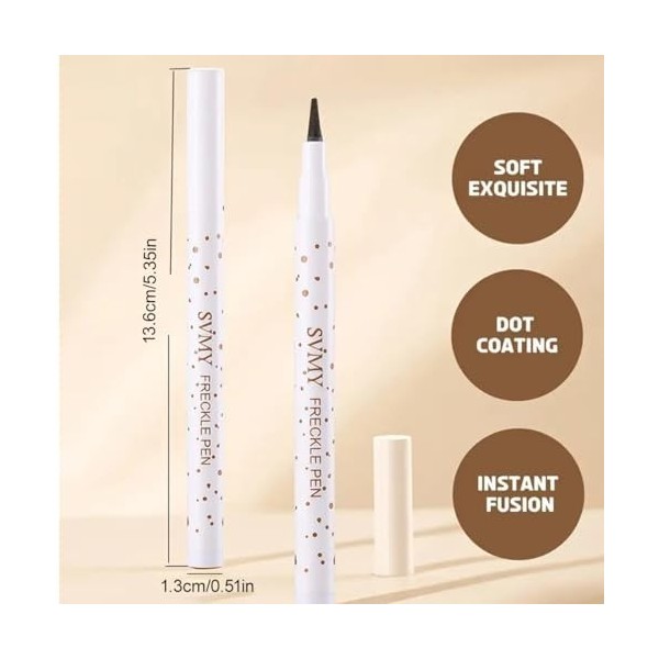 EYVRPAU 2 pcs Stylo de maquillage réaliste pour taches de rousseur, imperméable, longue durée, stylo Sopt à points doux, pour