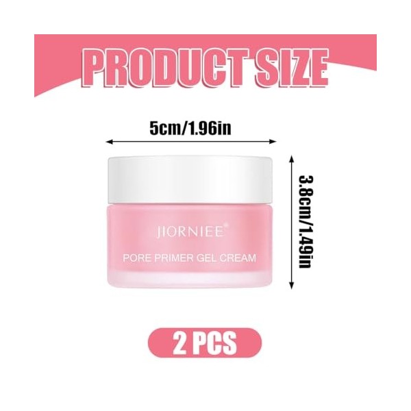 Pore Primer Gel Cream, 2 pièces Jiorniee Gel Crème Remplissant les Pores, Gel Crème Fondant pour les Pores, Gel Crème Primer 