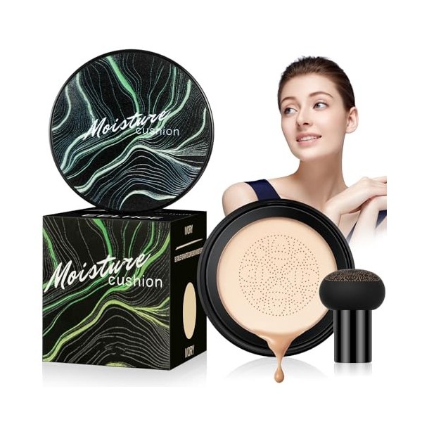 Tête de champignon Air Cushion CC Cream, Fond de Teint Correcteur Maquillage, Air Cushion BB Cream, Correcteur durable maquil