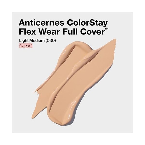 Revlon ColorStay Flex Wear Full Cover, Anticernes haute couvrance, infusé dacide hyaluronique et de vitamine E, texture flex