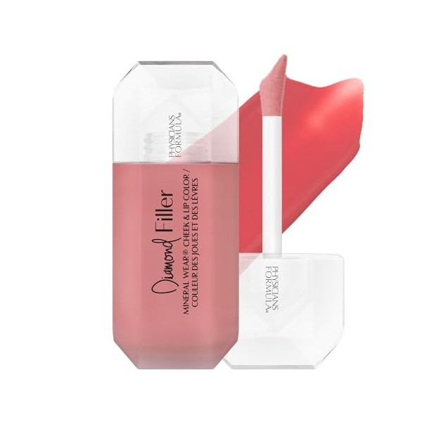 Physicians Formula, Mineral Wear Diamond Filler Cheek and Lip Color, Teinte pour les Lèvres et les Joues avec Crème/Sérum, Fo