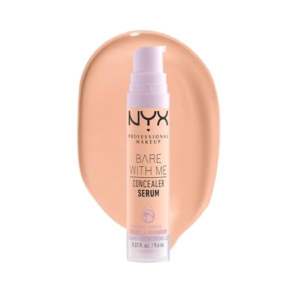 NYX Professional Makeup Anti-Cernes Sérum Correcteur Bare With Me, Fini Naturel, Couvrance Moyenne, Teinte : Medium Vanilla 