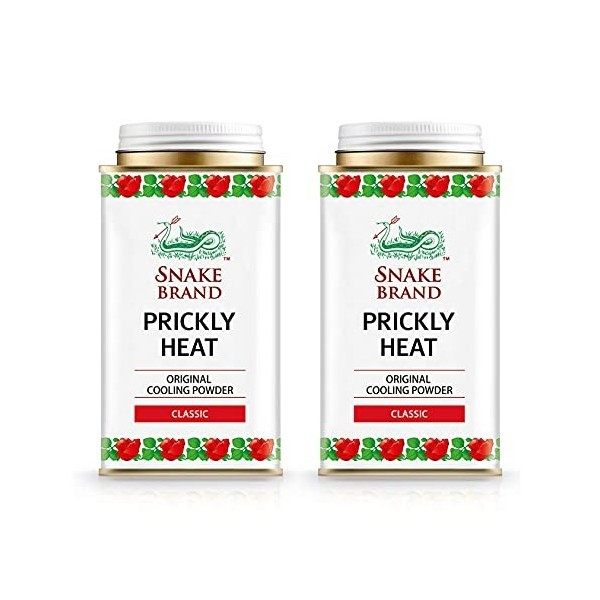 Snake Brand Prickly Heat Cooling Powder, 2-pack Classic, 150g 