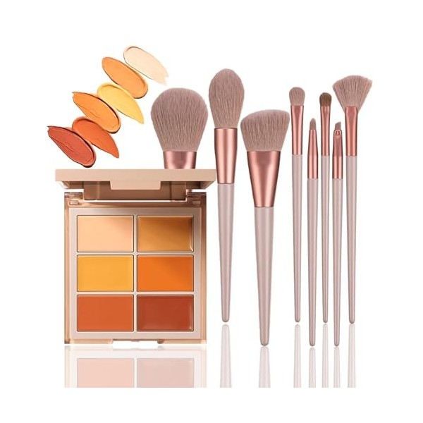 Palette Correcteur de Teint, MKNZOME 6 Couleurs Concealer Anti Cerne Correcteur Maquillage Femme Longue Tenue Imperméable Pal