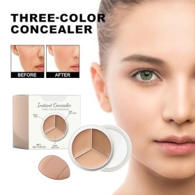 Grgowe Anti-Cernes Tricolore,Correcteur De Peau 3 Couleurs,Palette De Correcteurs Tricolore,Crème Anti-Cernes Imperméable 3 C