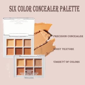 Palette de maquillage anti-cernes à couverture complète, 6 couleurs pour correcteur sous les yeux, acné et imperfections, bât