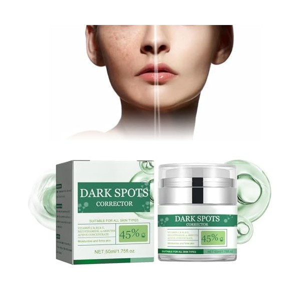 Tkekruh Dark Spot 50ml Creme Anti Taches Brunes Visage Creme, Visage Soin Visage Anti Taches et Anti-Âge Hydratante, Lisse & 