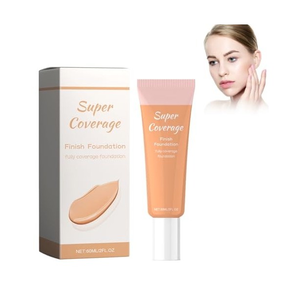 Liquide Concealer, Fond De Teint Concealer 60ml Lisse Et Imperméable Natural Concealer Liquid, Fond De Teint Concealer Lisse 