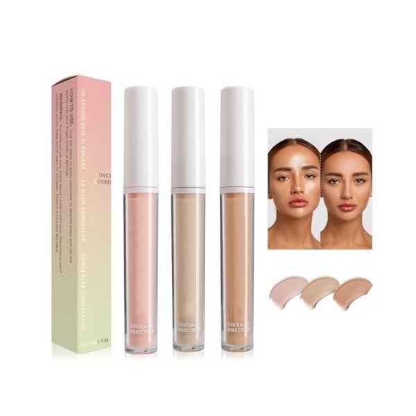 Correcteur Pour Le Visage, Correcteur Liquide, Anti-Cernes De Maquillage Liquide, Crème Correcteur Stick, Contour Concealer, 