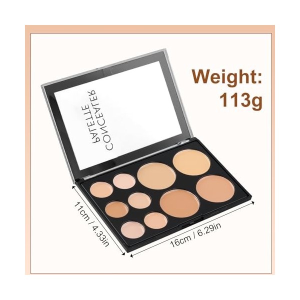 Litinliv Palette Correcteur de Teint 10 Couleur Professional Makeup Palette Correctrice, Concealer Anti Cernes, Texture Créme