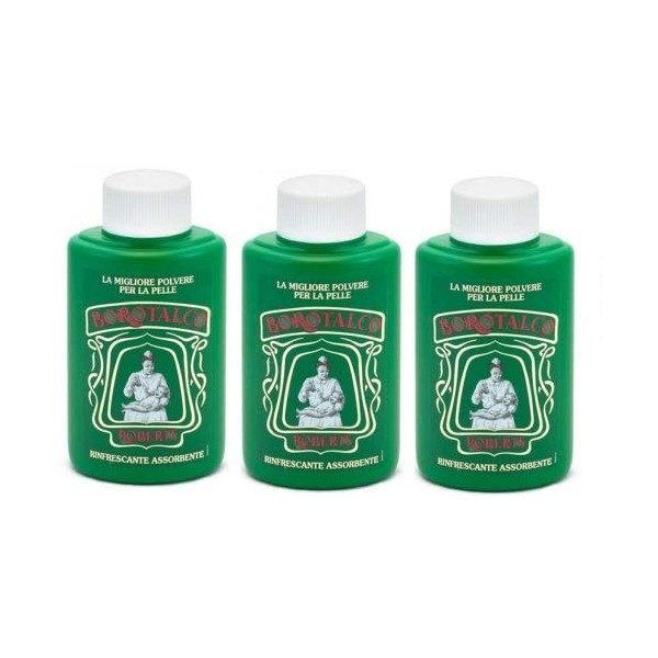 Borotalco Roberts Lot de 3 boîtes de poudre pour le corps 100 g