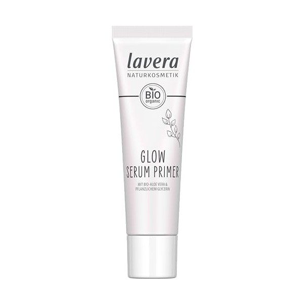 lavera Glow Serum Primer - fond délicatement sur la peau - aspect radieux et soigné - éclat naturel - vegan - cosmétiques nat