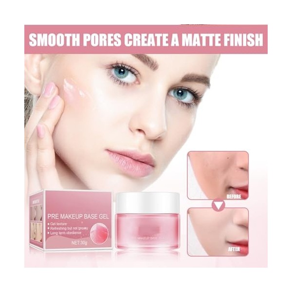 Primer Maquillage Cream,Primer Maquillage Hydratante pour Rétrécir les Pores,Visage Pore Primer,Primer Maquillage Hydratante 