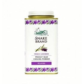 SNAKE BRAND Prickly Heat Poudre rafraîchissante Lavande relaxante 140 g