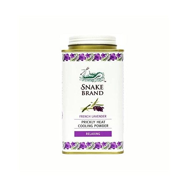 SNAKE BRAND Prickly Heat Poudre rafraîchissante Lavande relaxante 140 g