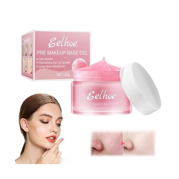 Make-Up Basis Gel Cream,Pore Primer Gel,Visage Pore Primer,Face Primer,Face Makeup Primer Cream,Rétrécir les Pores, Contrôle 