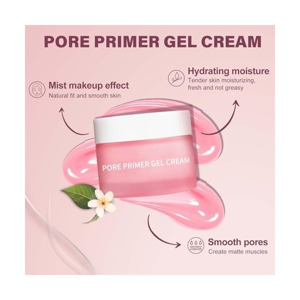 Miioto Primer Maquillage Cream, Base Lissante Maquillage, Base de Teint Matifiante, Hydratant Pore Base Gel Cream, Comblant l