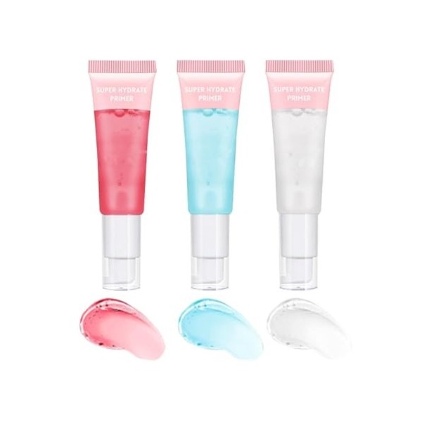 Gireatick 3 couleurs Power Grip Primer, 2 Fond de teint hydratant à base de gel pour lisser la peau et saisir le maquillage, 