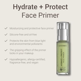 Sandstone Scandinavia Hydrate + Protect Face Primer Gel | Apprêt de maquillage hypoallergénique pour le visage | Primers anti