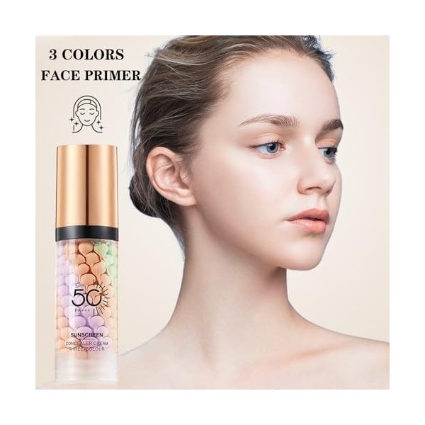 Apprêt de maquillage hydratant, correcteur de couleur pour le visage, apprêt imperméable et léger, crème soyeuse, non collant