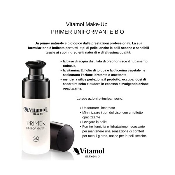 Vitamol Make up Primer Base de Maquillage Bio Uniformisante Visage à la Vitamine E 30 ML