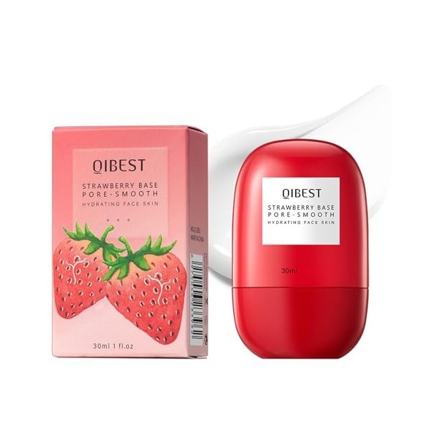 Apprêt pour le visage - Apprêt de maquillage à la fraise pour le visage - Apprêt invisible pour le visage - Hydratant, facile