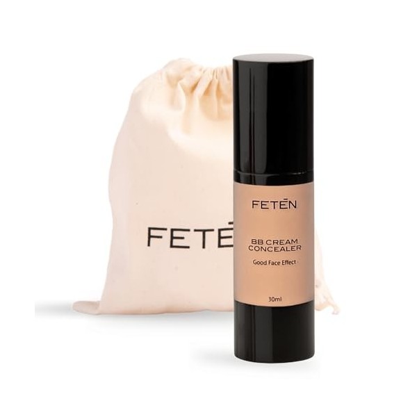 FETĒN BB Cream pour le Visage, Correcteur Anti Cernes, Crème Hydratante Teintee avec Protection Solaire, BB Cream Embellisseu