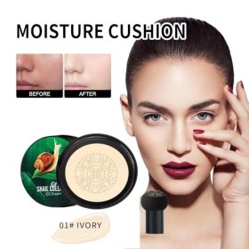 Pemarlis CC Crème,Crème pour escargots à tête de champignon, Foundation Cover Correcteur Maquillage Hydratant Shine Pigment F