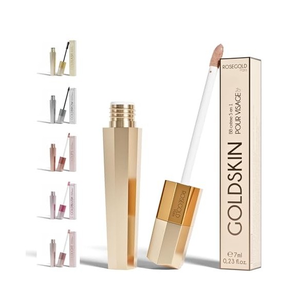 ROSEGOLD GOLDSKIN La BB Crème 5 en 1 à l’Acide Hyaluronique Unifie Hydrate Repulpe la Peau Teint Frais et Revitalisé – 98% Na