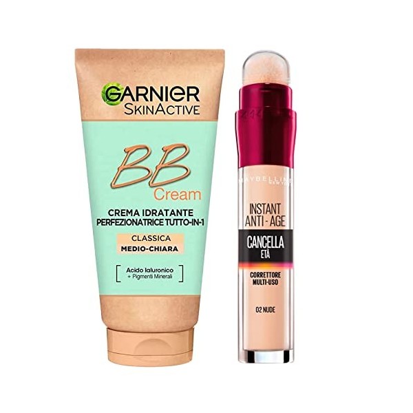 Garnier SkinActive BB Cream Crème Hydratante Perfectionnante pour le Visage Tout en 1 SPF25 Teinte Moyennement Claire + Anti-