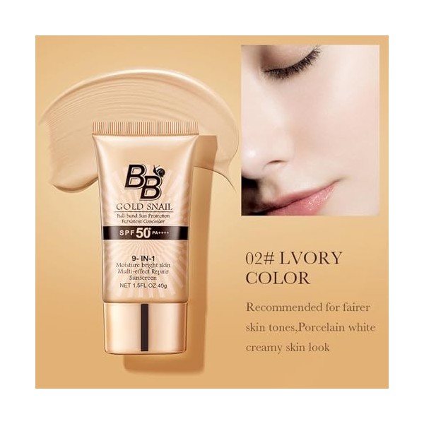 BB Crème, Crème Solaire Crème Hydratante Teintée, Crème Solaire Visage SPF 50+, BB Crème Hydratante Correctrice, Créez Un Bea