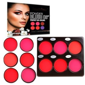 Katiluxiya Palette blush 6 couleurs, Longue durée haute Pigment mat blush, Pink Peach blush, palette de blush mat pour le vis