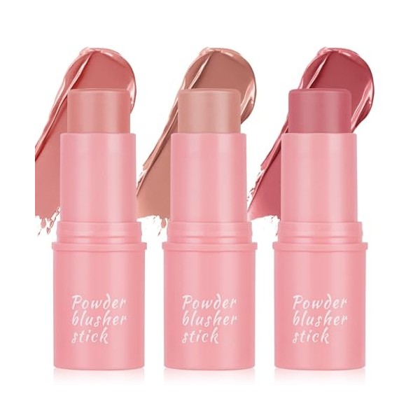 4PCS Rouge à Lèvres en Gelée, Makeup Blush Jelly Blush Stick Blush Léger et Aérien Teinture Transparente pour Yeux Lèvres et 