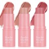 4PCS Rouge à Lèvres en Gelée, Makeup Blush Jelly Blush Stick Blush Léger et Aérien Teinture Transparente pour Yeux Lèvres et 