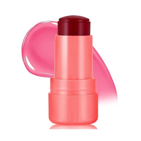 4PCS Rouge à Lèvres en Gelée, Makeup Blush Jelly Blush Stick Blush Léger et Aérien Teinture Transparente pour Yeux Lèvres et 