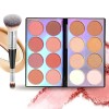 Joyeee 16 Couleurs Blush Contour Highlighter Palette de Maquillage avec Pinceau, Fard à Joues et Poudre Bronzante, Maquillage